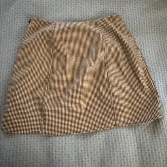 Urban Outfitters High-Waist Tan Houndstooth Mini Skirt-Size Medium - Picture 6 of 7